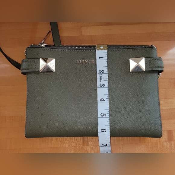 Michael Kors Karla Leather Crossbody Bag,  Army Green - Picture 13 of 13